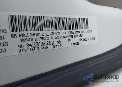 2010 Chrysler Town & Country Touring из США, поврежденный, VIN 2A4RR5D18AR188314